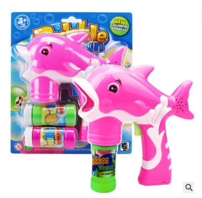 Children's Automatic Light Bubble Gun Toy Cute Cartoon Dolphin Shape Bubble Gun