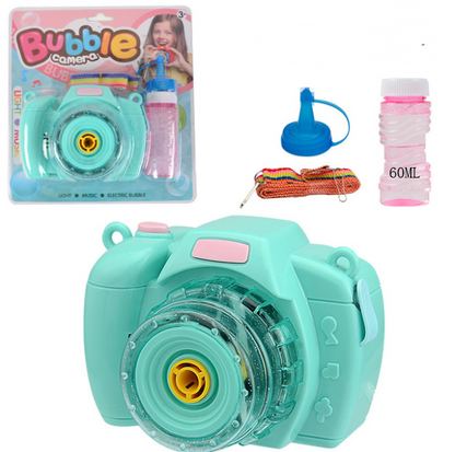 Juguete eléctrico con cámara de burbujas para niños.